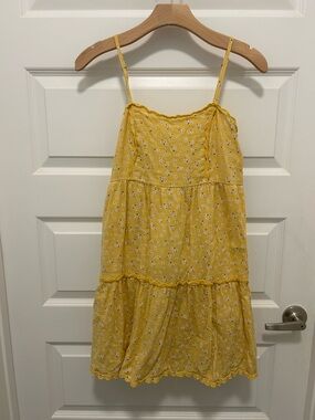 Aeropostle Tiered Babydoll Summer Sundress Cotton Lined Daisies Sz Sm